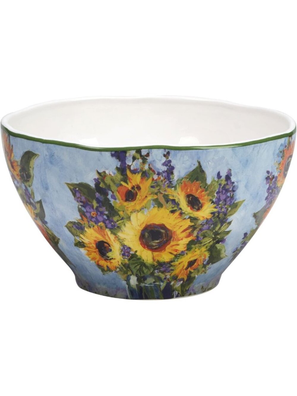 Sunflower Bouquet Deep Serving Bowl - 82 oz, Perfect for Entertaining & Decor